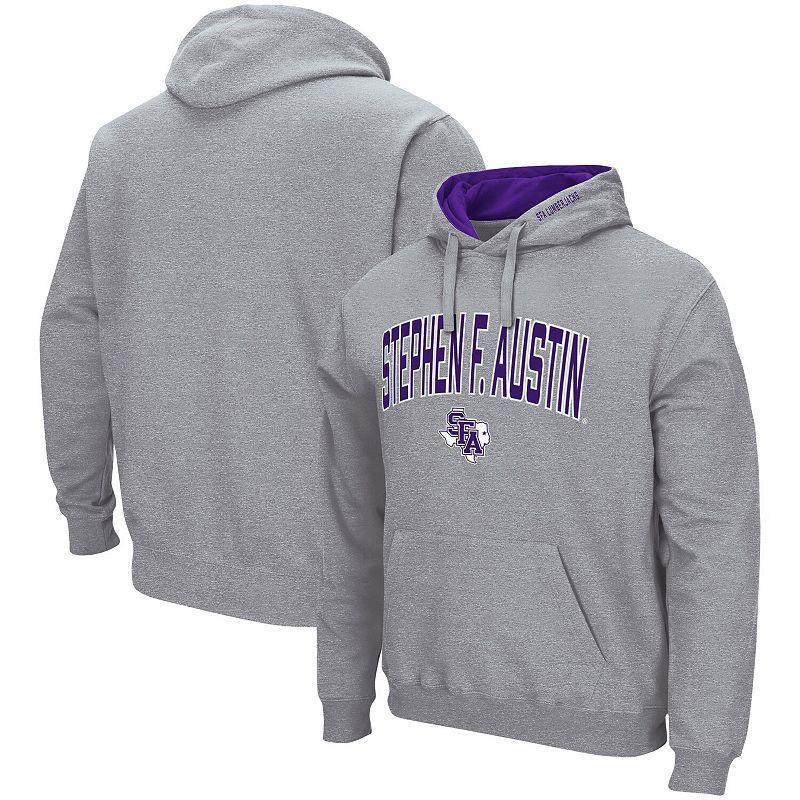 Mens Colosseum Heathered Gray Stephen F Austin Lumberjacks Arch and Logo Pullover Hoodie Product Image