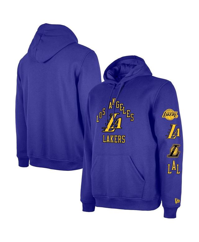 Mens New Era Purple Los Angeles Lakers Big and Tall 2023/24 City Edition Jersey Pullover Hoodie Product Image