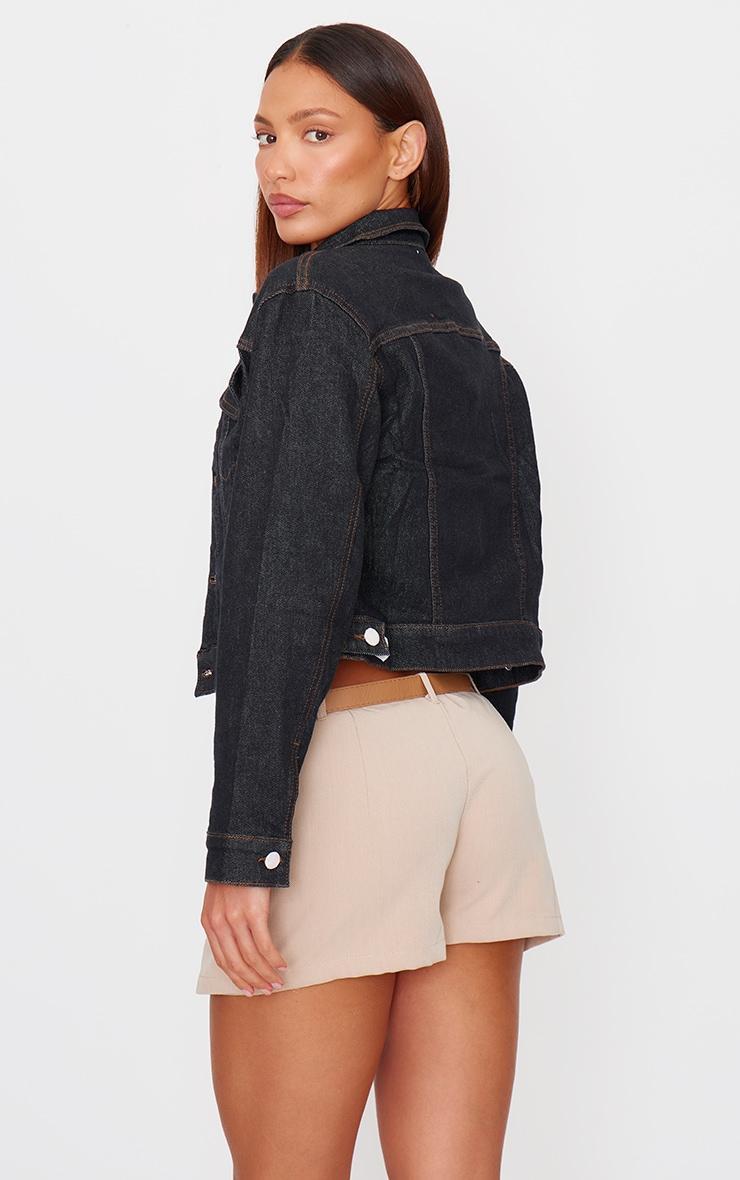 Raw Indigo Wash Contrast Stitch Denim Jacket Product Image