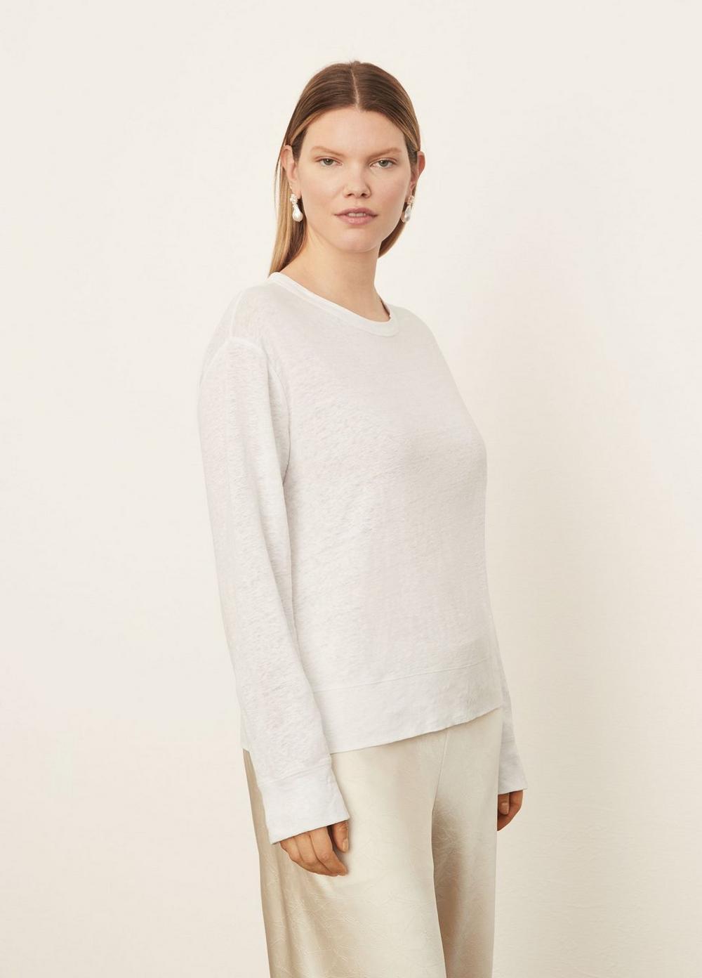 Linen Long Sleeve Pullover T-Shirt Product Image