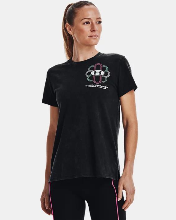 Womens Under Armour Run Anywhere Tee II, Size: Large, Black Product Image