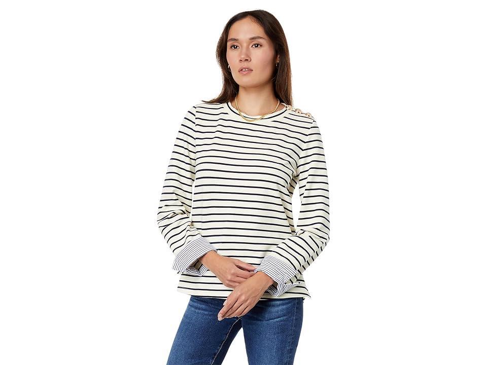 English Factory Breton Stripe Fold Cuff Top Product Image