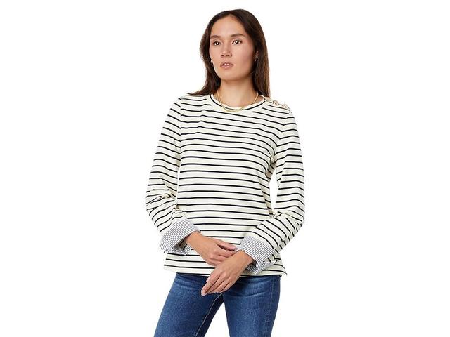 English Factory Breton Stripe Fold Cuff Top Product Image