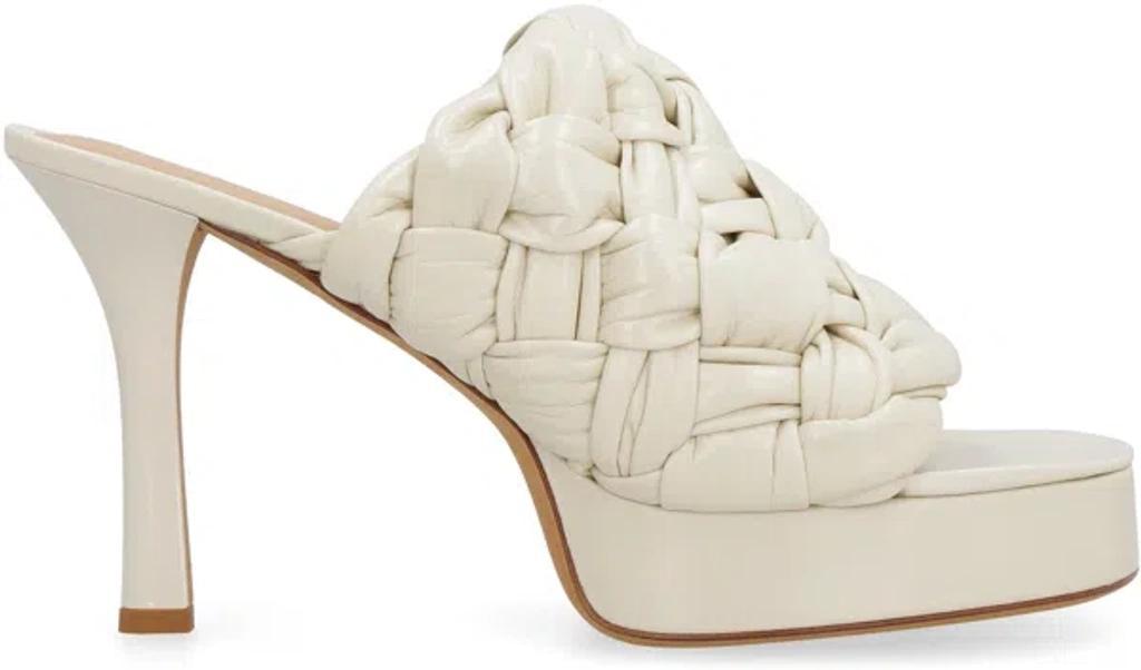 BOTTEGA VENETA Bv Board Leather Sandal In Beige Product Image