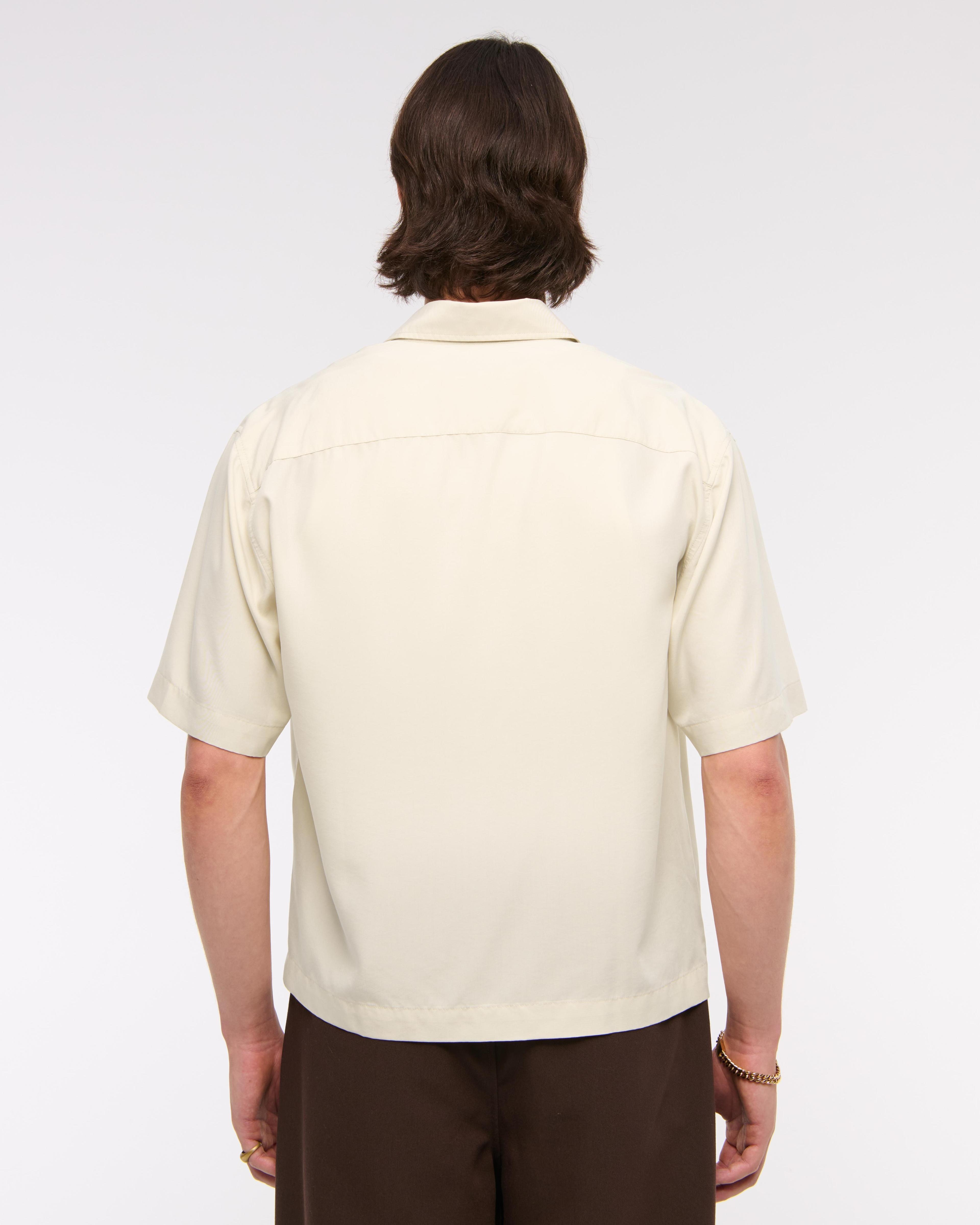 Short-Sleeve Cupro Button-Up Shirt Product Image