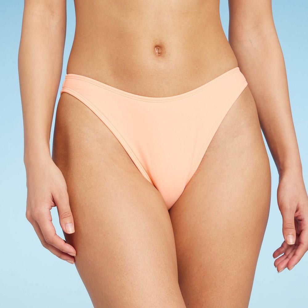 Womens Scoop Front Cheeky Extra High Leg Bikini Bottom - Wild Fable Peach XL Product Image