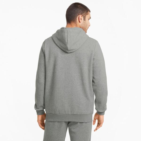 PUMA Essentials Full-Zip Logo Hoodie Men in Medium Grey Heather Product Image