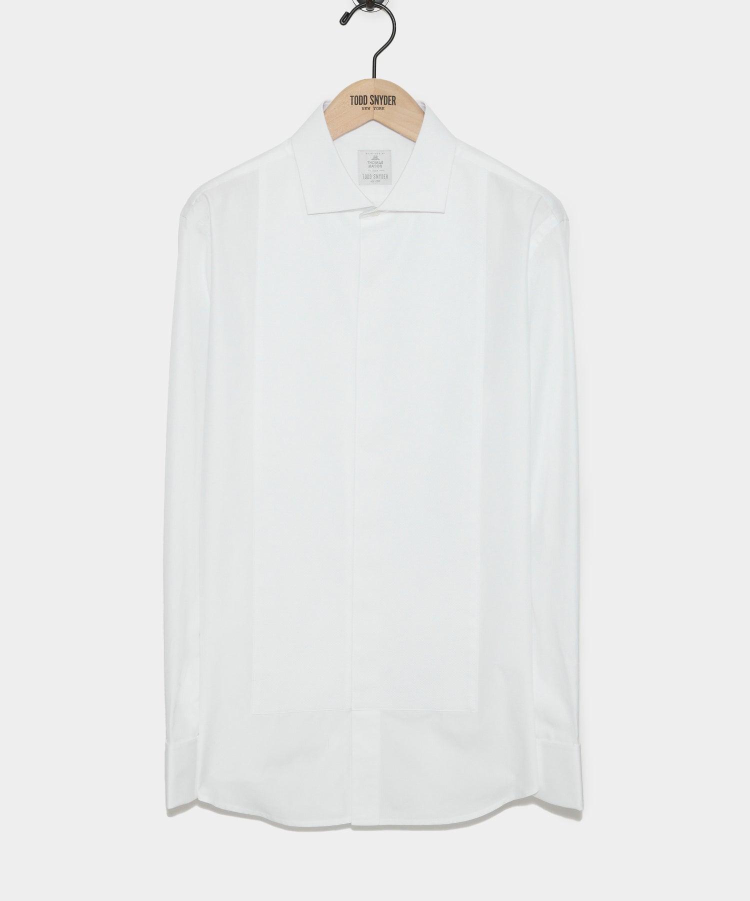 Pique Bib Tuxedo Dress Shirt in White Product Image