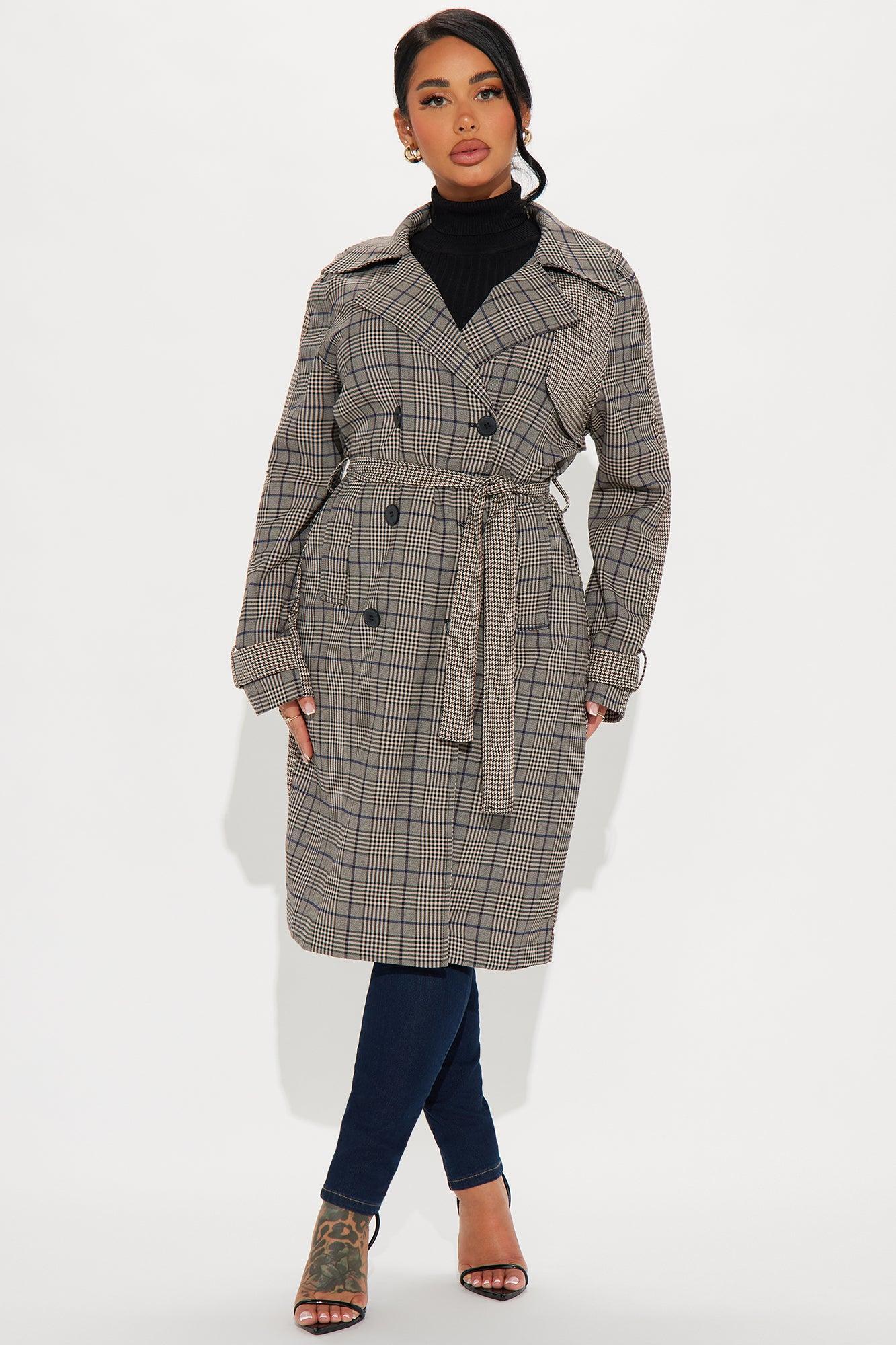 Prep School Plaid Trench - Khaki/combo Product Image