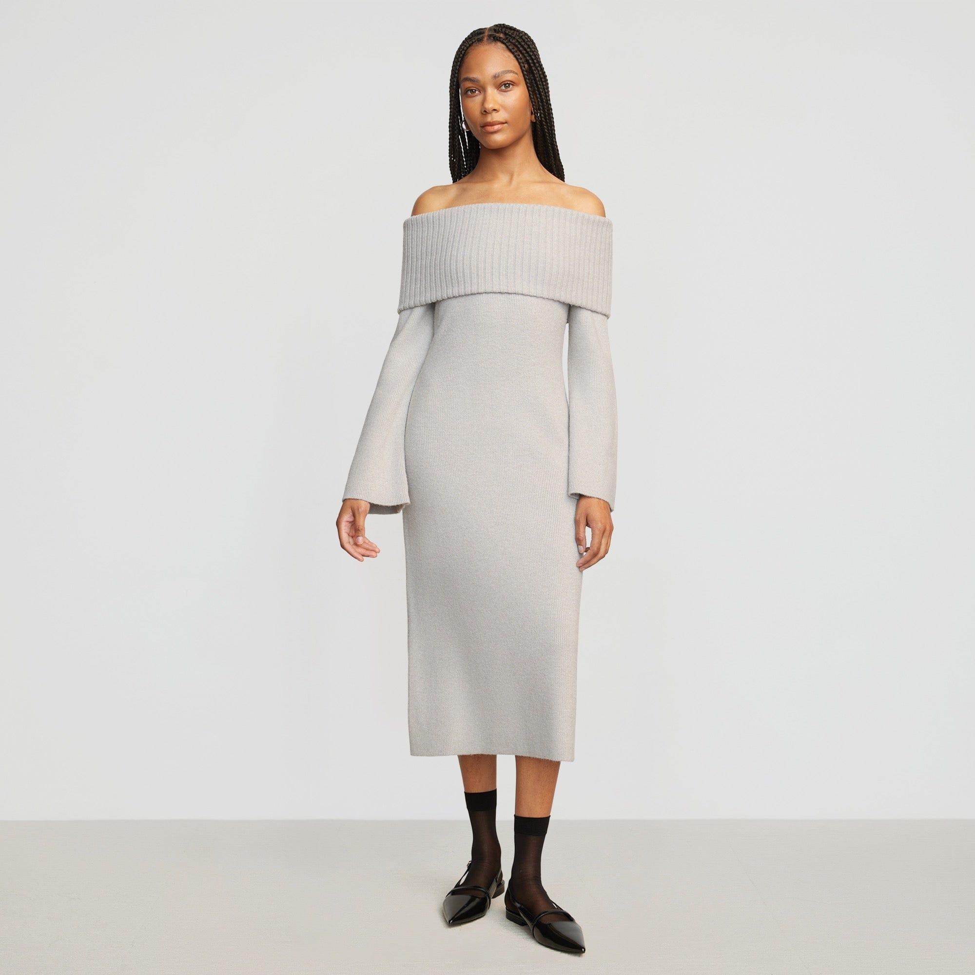 Cara Ribbed Foldover Sweater Dress Product Image