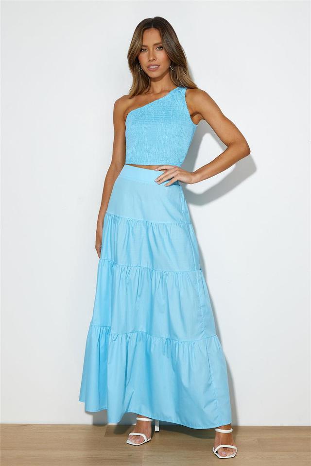 Lover Of Summer Maxi Skirt Blue Product Image