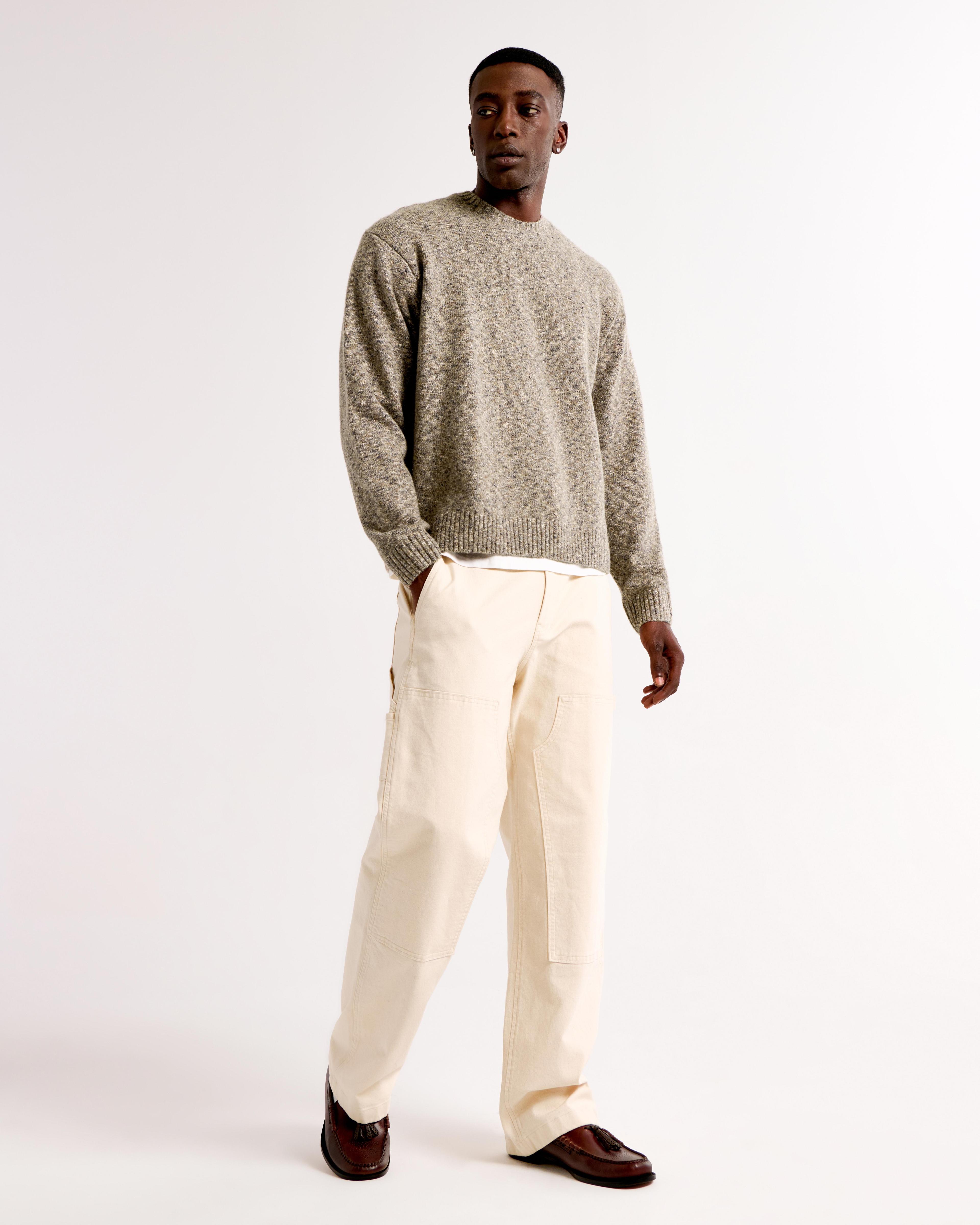 Oversized Marled Crew Sweater Product Image