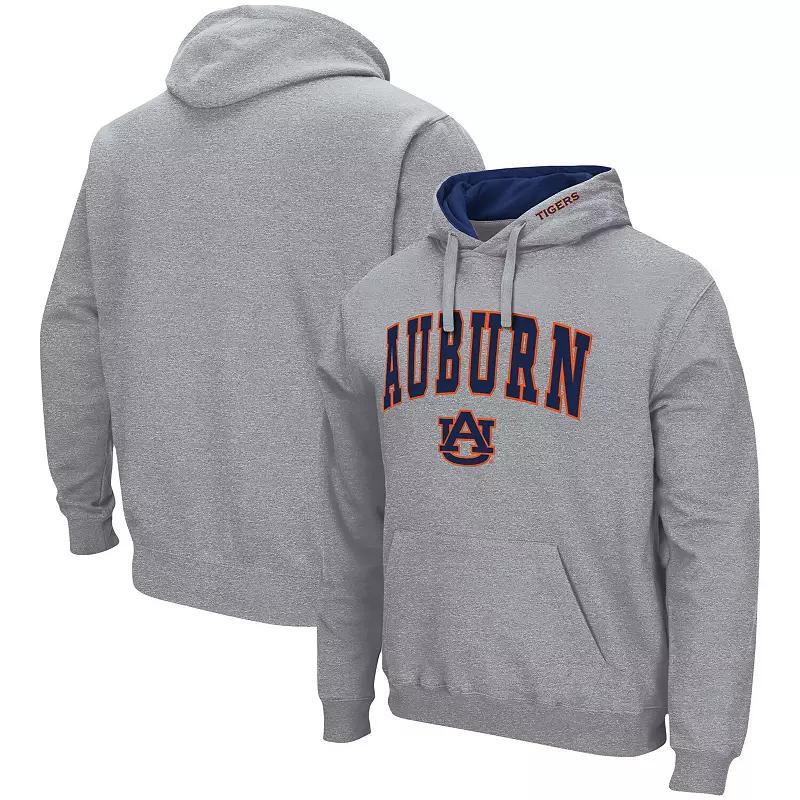 Mens Colosseum Heather Gray Auburn Tigers Arch & Logo 3.0 Pullover Hoodie Product Image