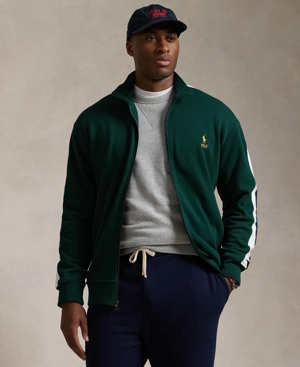 Polo Ralph Lauren Mens Big & Tall Double-Knit Mesh Track Jacket Product Image