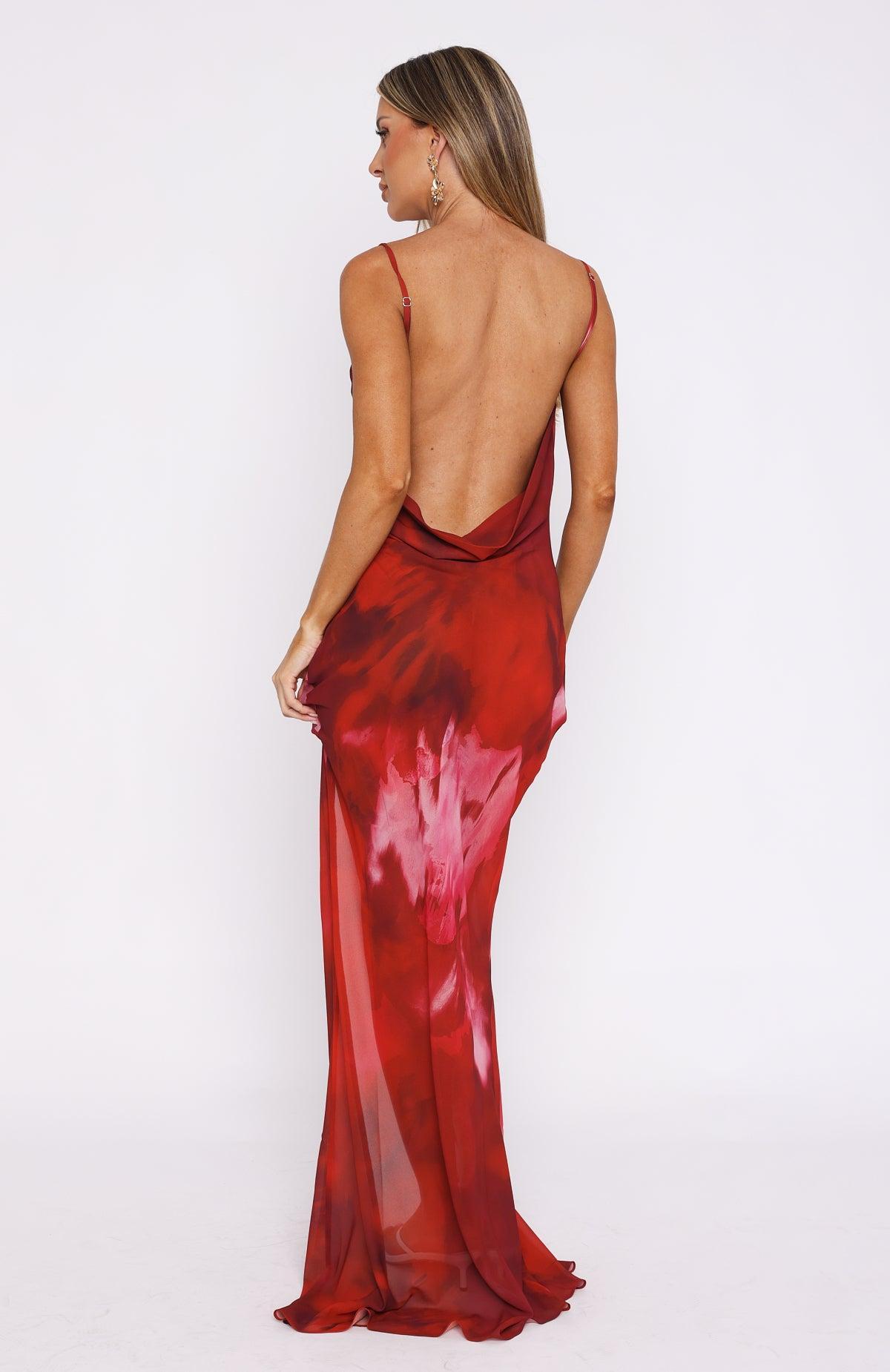 Secret Sounds Maxi Dress Cherry Desire Product Image