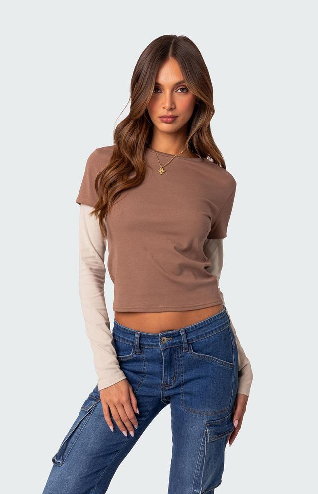 Edikted Women's Mood Layered Long Sleeve T-Shirt Product Image