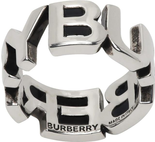 Palladium-plated Logo Ring In Vintage Steel Product Image