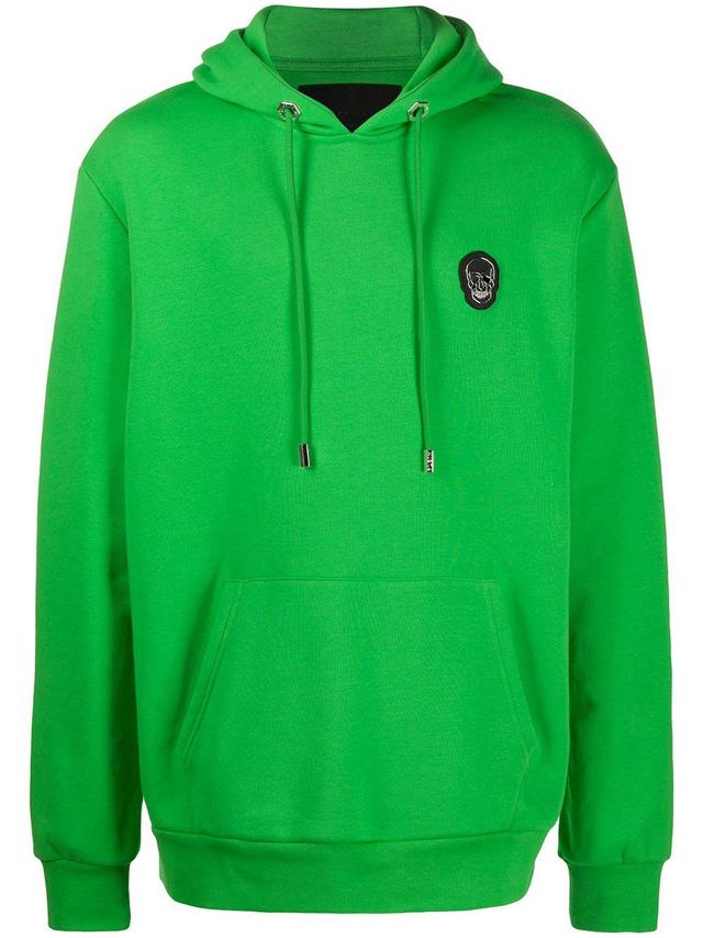 Skull Zipped Hoodie In Green Product Image