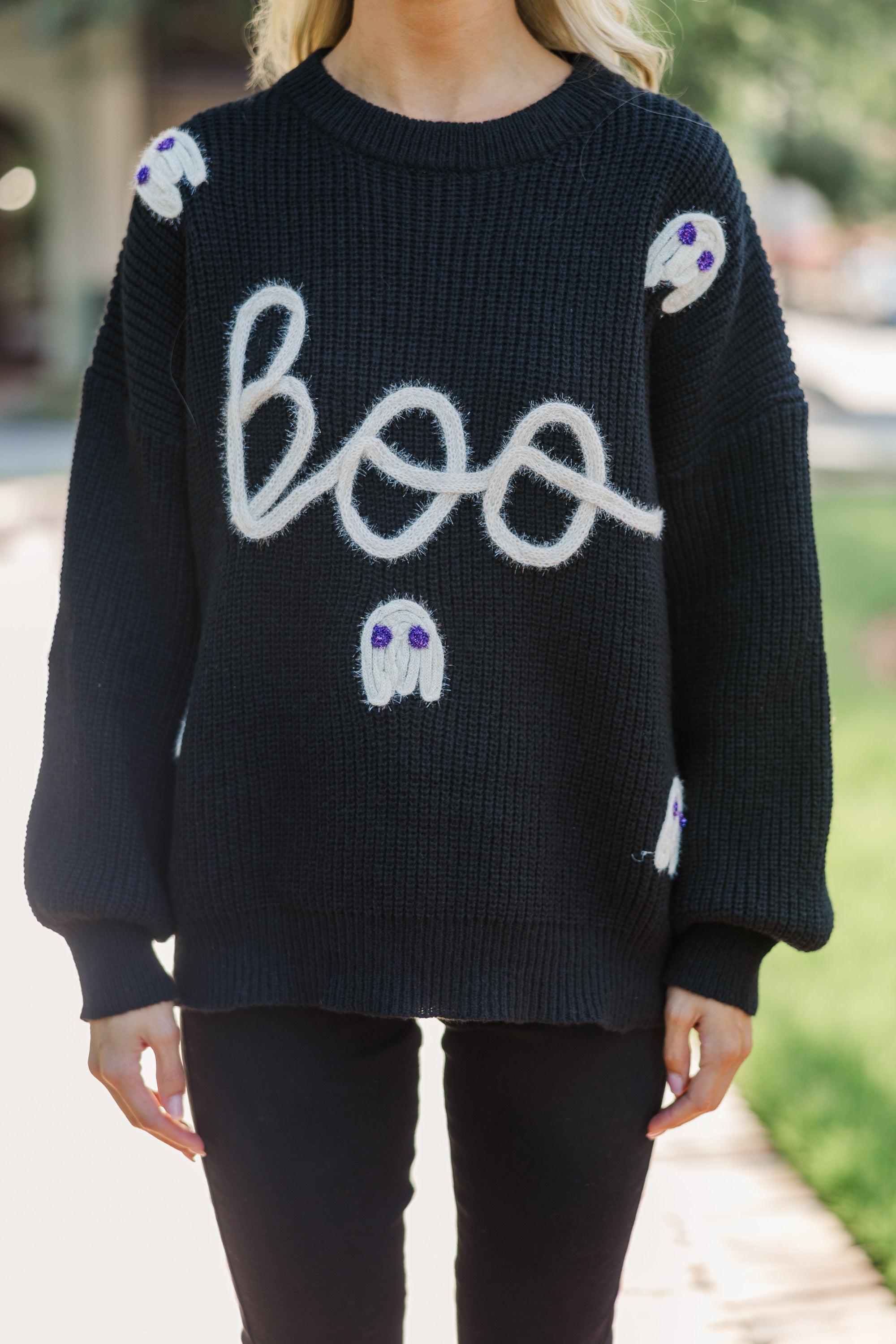 Hey Boo Black Script Sweater Female Product Image