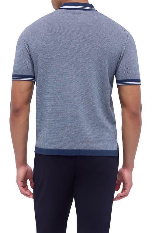 BUGATCHI Men's 3-button Polo Sweater In Navy Product Image