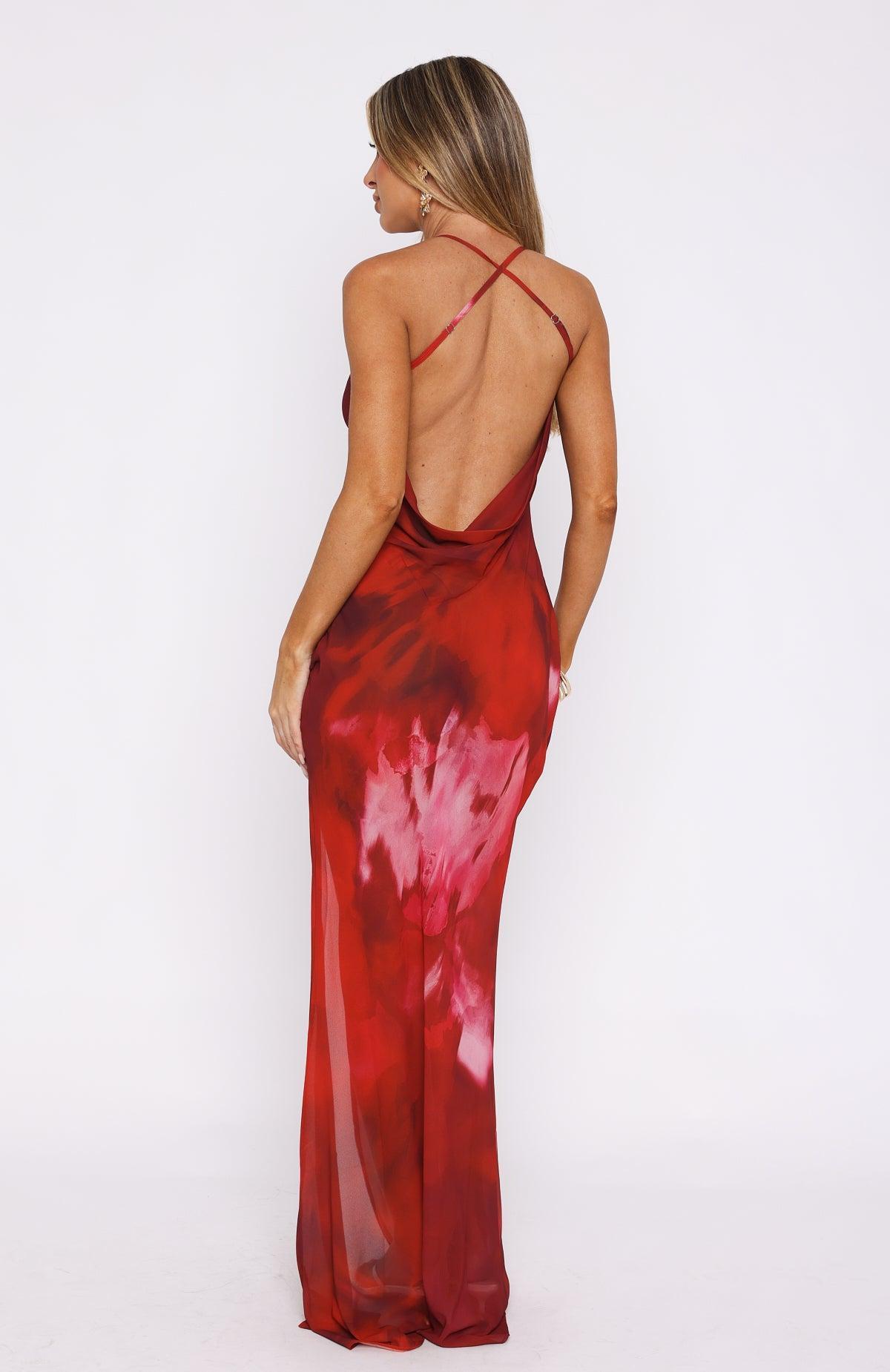 Secret Sounds Maxi Dress Cherry Desire Product Image