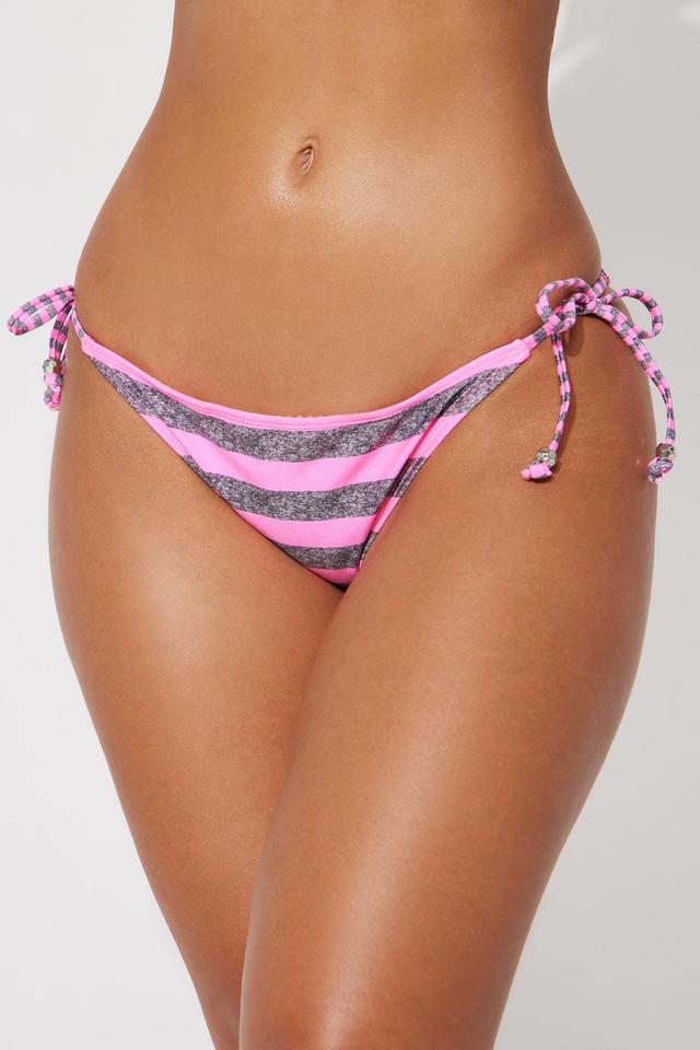 Follow The Sun Ties Bikini Bottom - Neon Pink Product Image