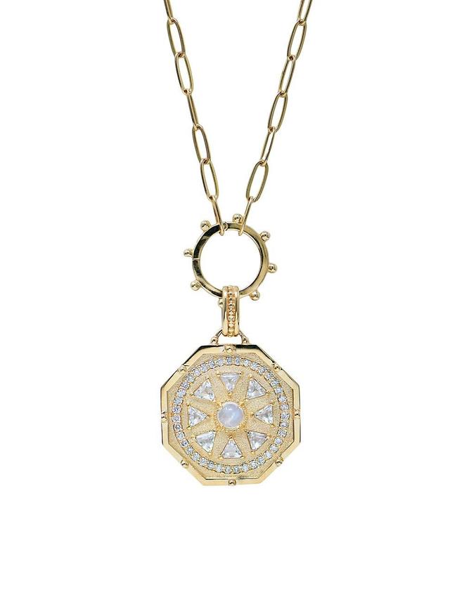 Womens Aztec 14K Yellow Gold & Multi-Gemstone Octagonal Pendant Necklace Product Image