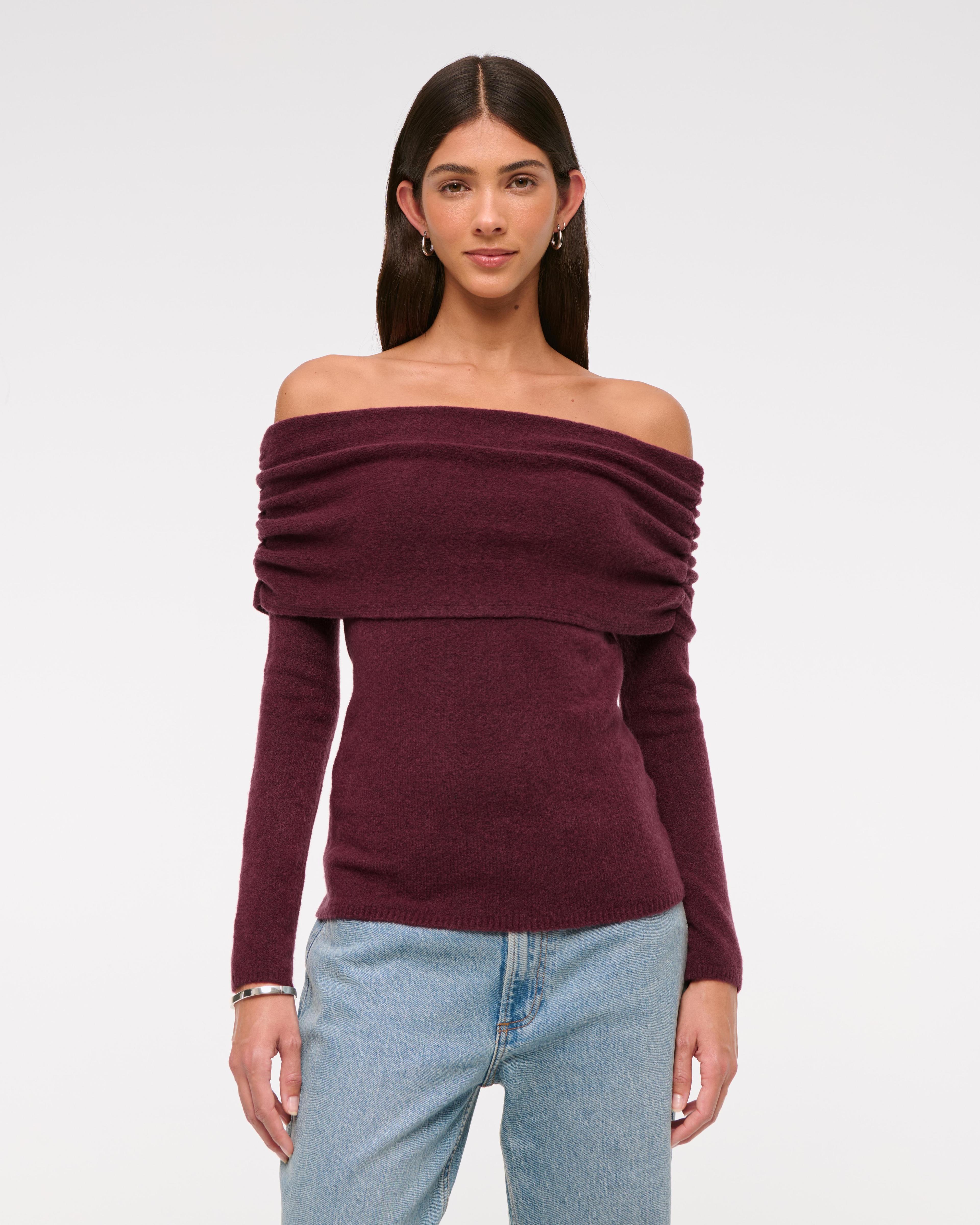 Foldover Off-The-Shoulder Sweater Product Image