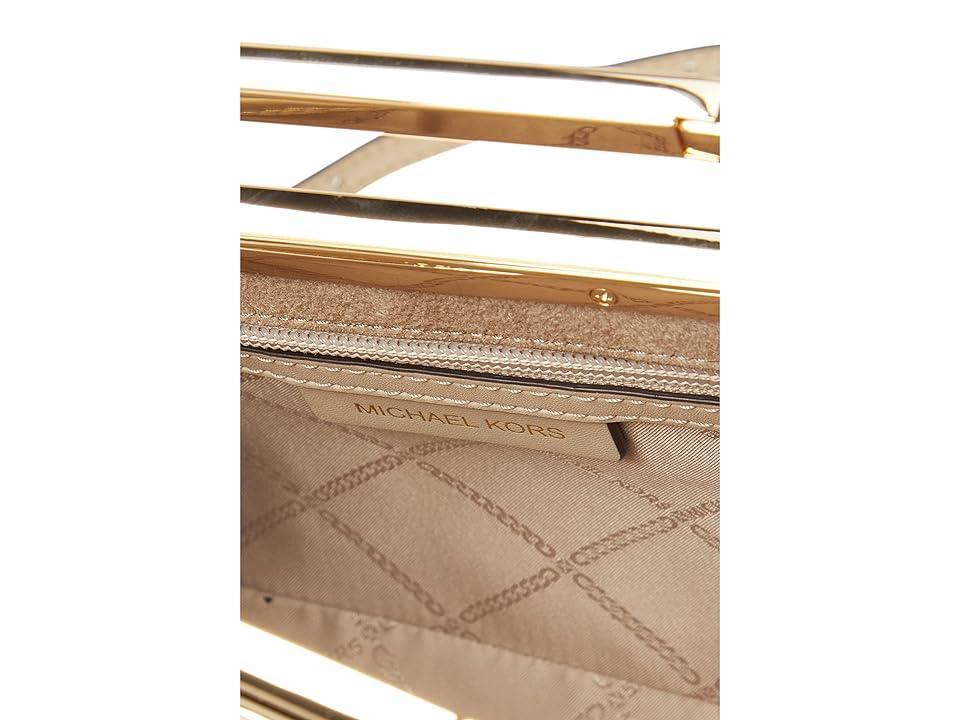 Michael Kors Chelsea Large Contrast Gold Leather Convertible Crossbody Clutch Product Image