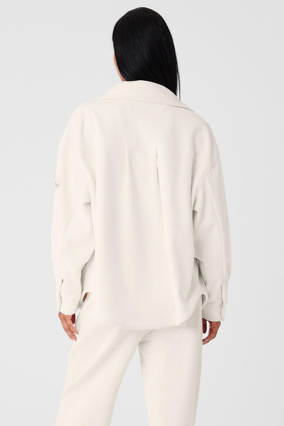 Ribbed Velour Mountain Side Shacket - Ivory Female Product Image