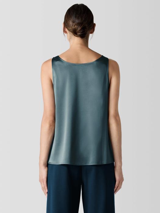 Stretch Silk Charmeuse Scoop Neck Tank Product Image