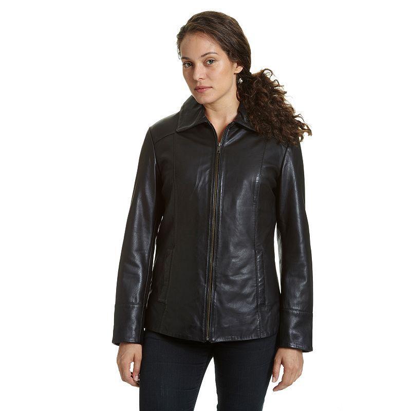 Womens Excelled Leather Scuba Jacket Black Product Image