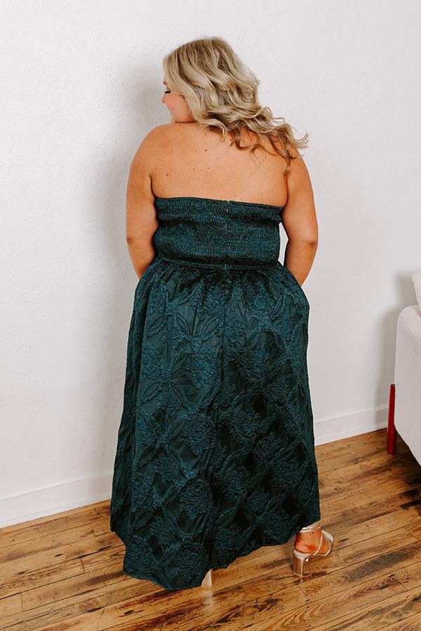 Night At The Gala Jacquard Midi in Dark Hunter Green Curves Product Image