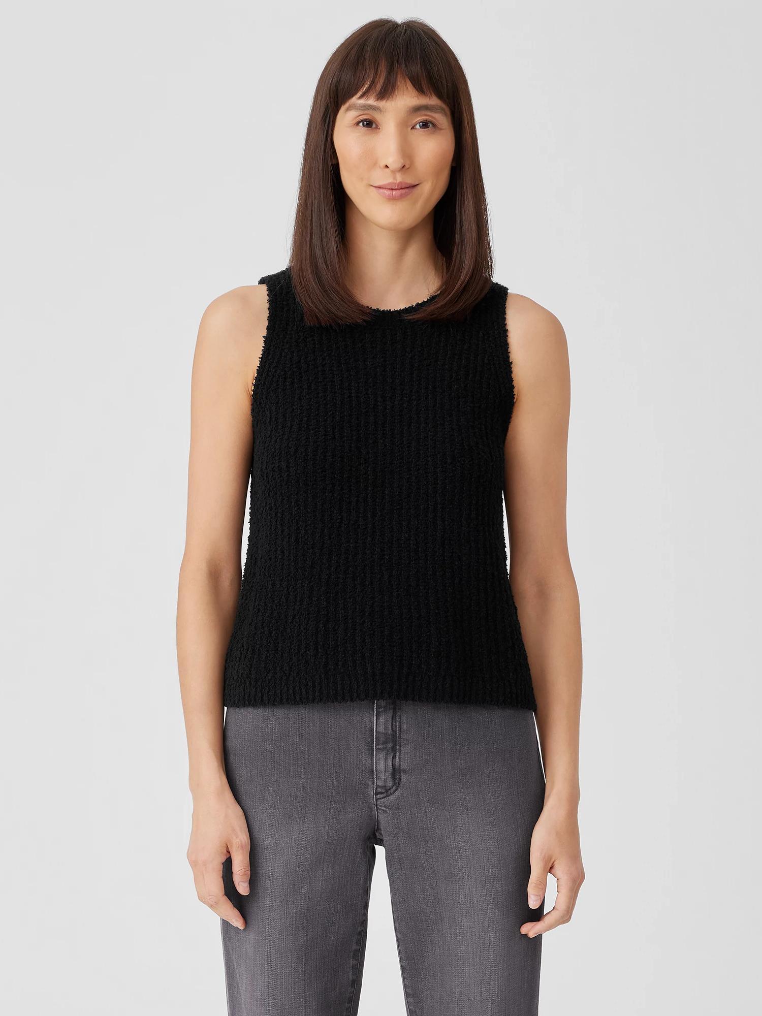 EILEEN FISHER Cotton Fluff Crew Neck Topfemale Product Image