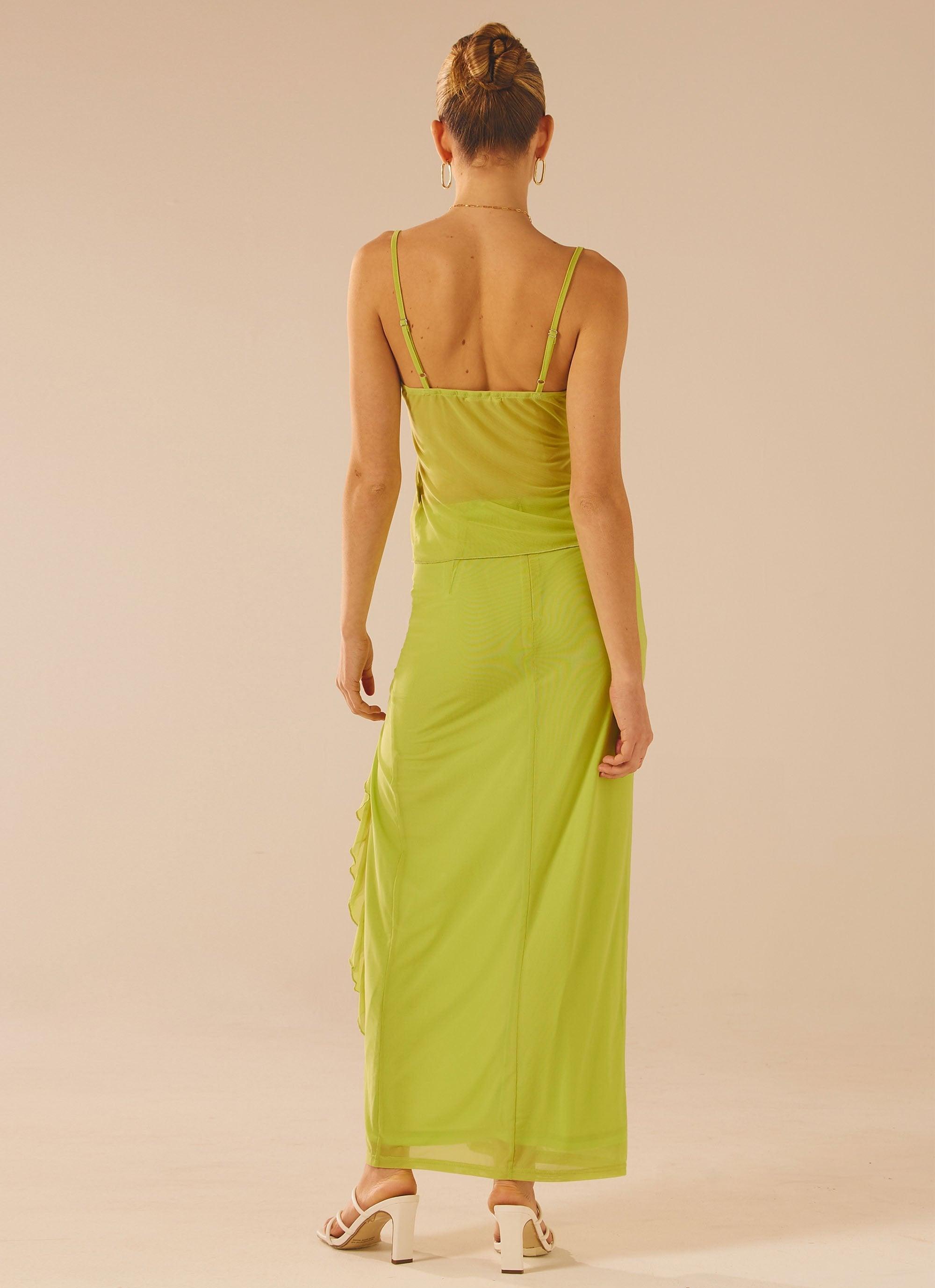 Bittersweet Mesh Maxi Skirt - Fern Product Image