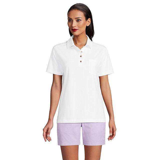 Lands End Womens Short Sleeve Super T Polo Shirt Product Image