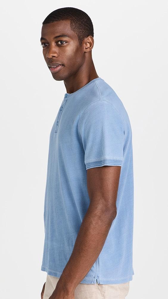 Club Monaco Short Sleeve Indigo Henley | Shopbop Product Image