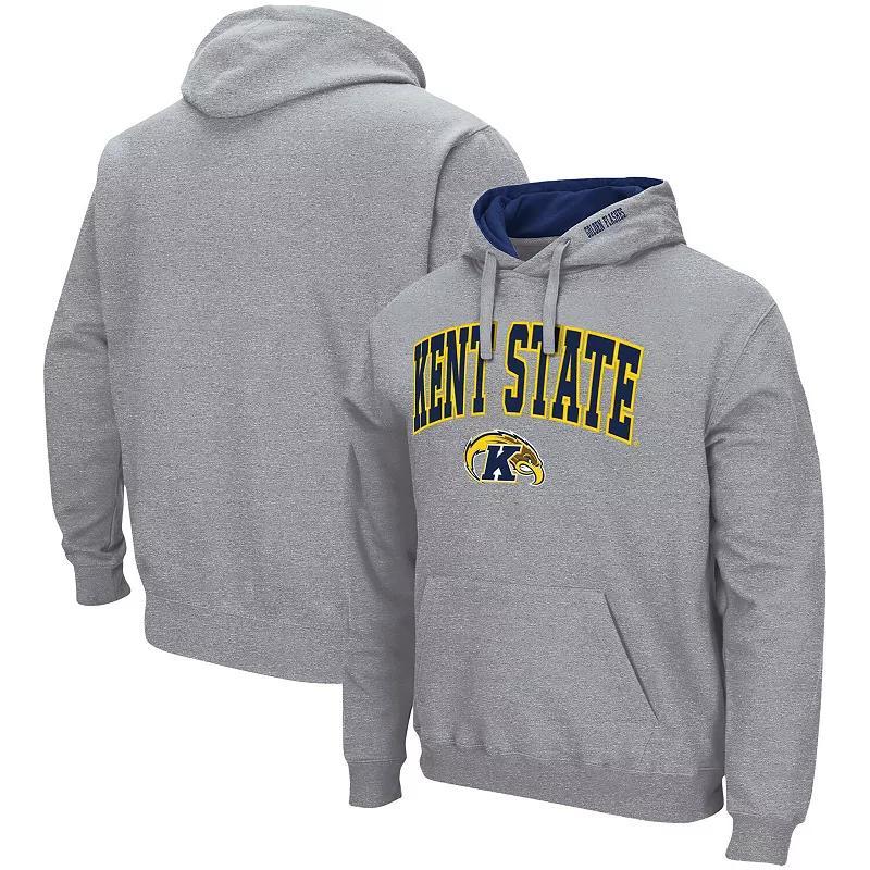 Mens Colosseum Heathered Gray Kent State Golden Flashes Arch and Logo Pullover Hoodie Product Image