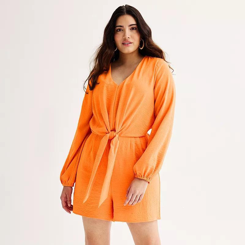 Womens INTEMPO Tie-Front Romper Product Image