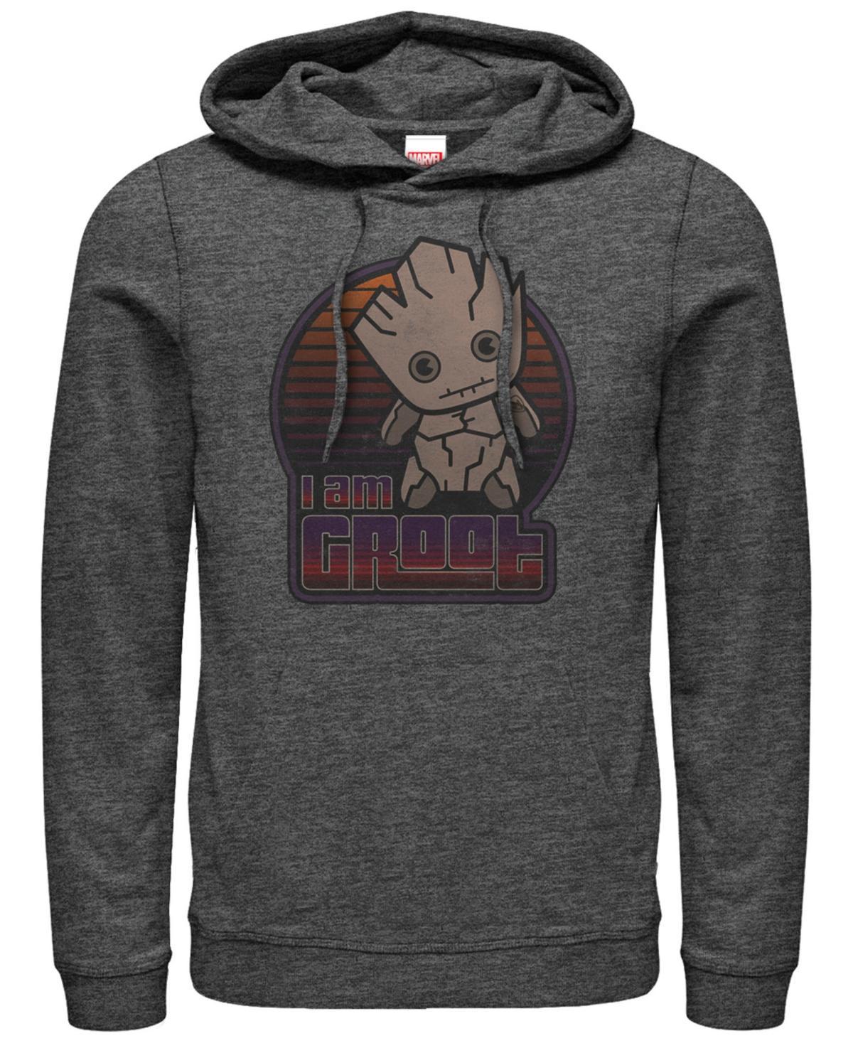 Mens Marvel Groot Kawaii Logo Hoodie Grey Heather Product Image