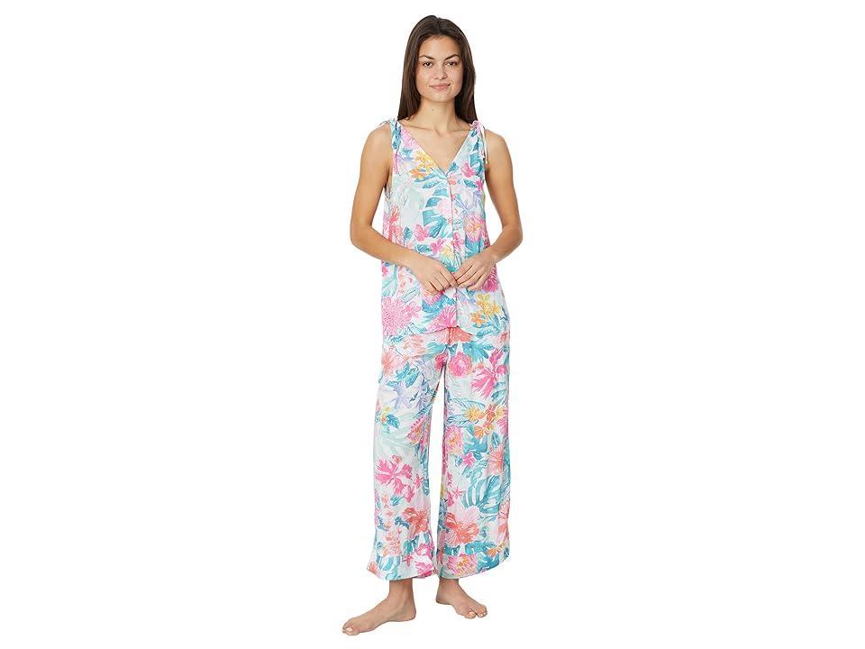 Tommy Bahama Sleeveless Cropped PJ Set (Tropical Garden) Women's Pajama Sets Product Image