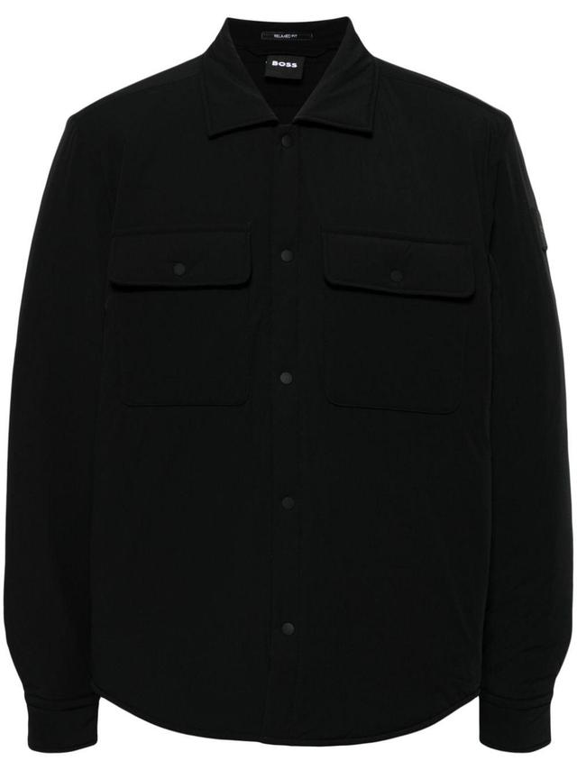 Button-up Shirt Jacket In Black Product Image