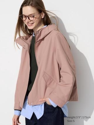 Womens Cotton Blend Parka with Water-Repellent Pink Small UNIQLO US Product Image