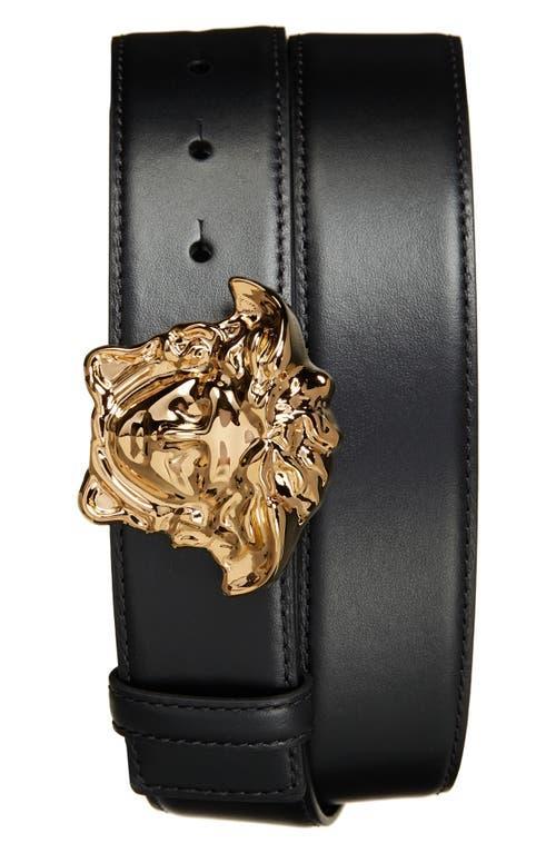 Leather Medusa-Buckle Belt Product Image