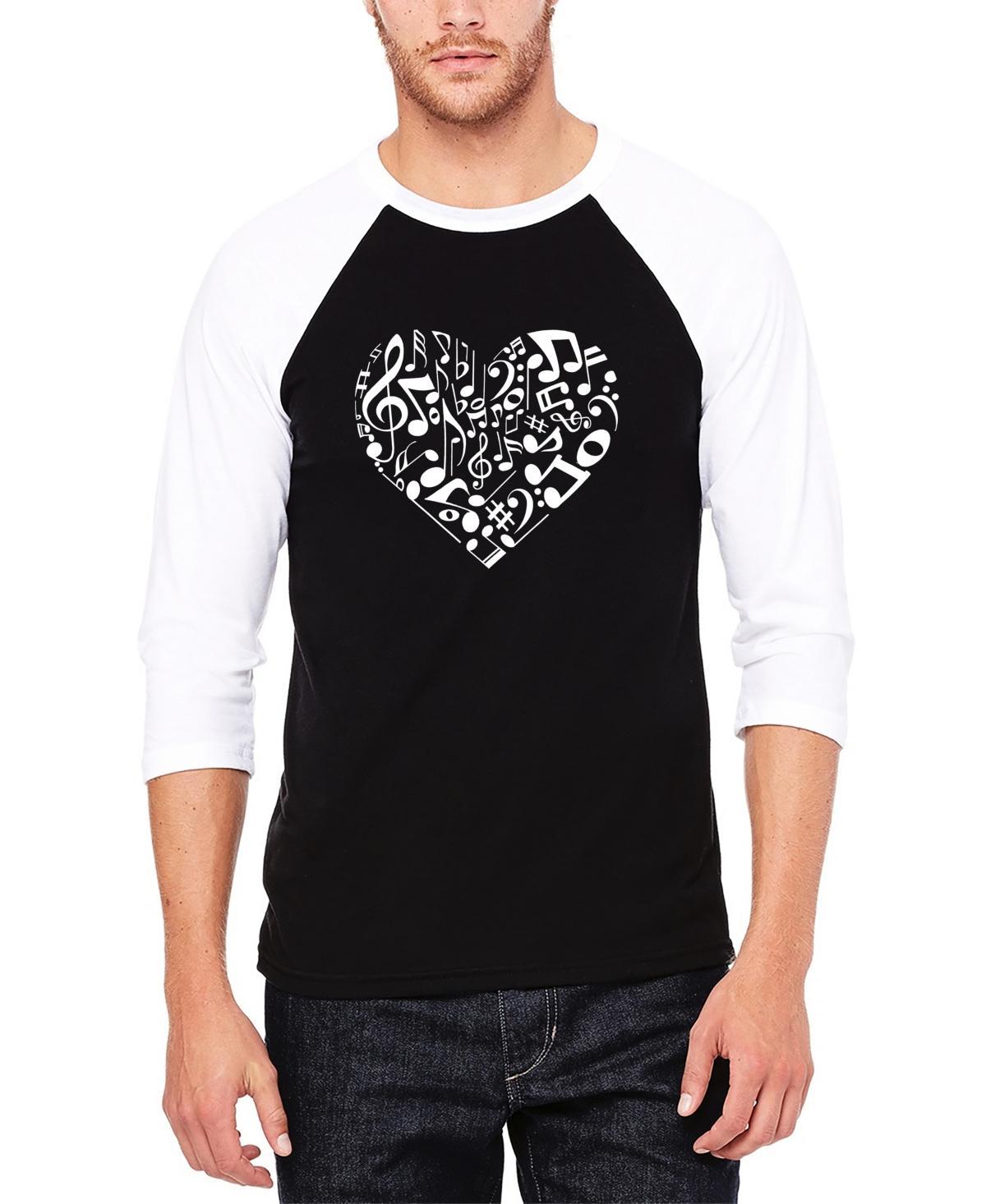 Mens Raglan Baseball Word Art Heart Notes T-shirt Product Image