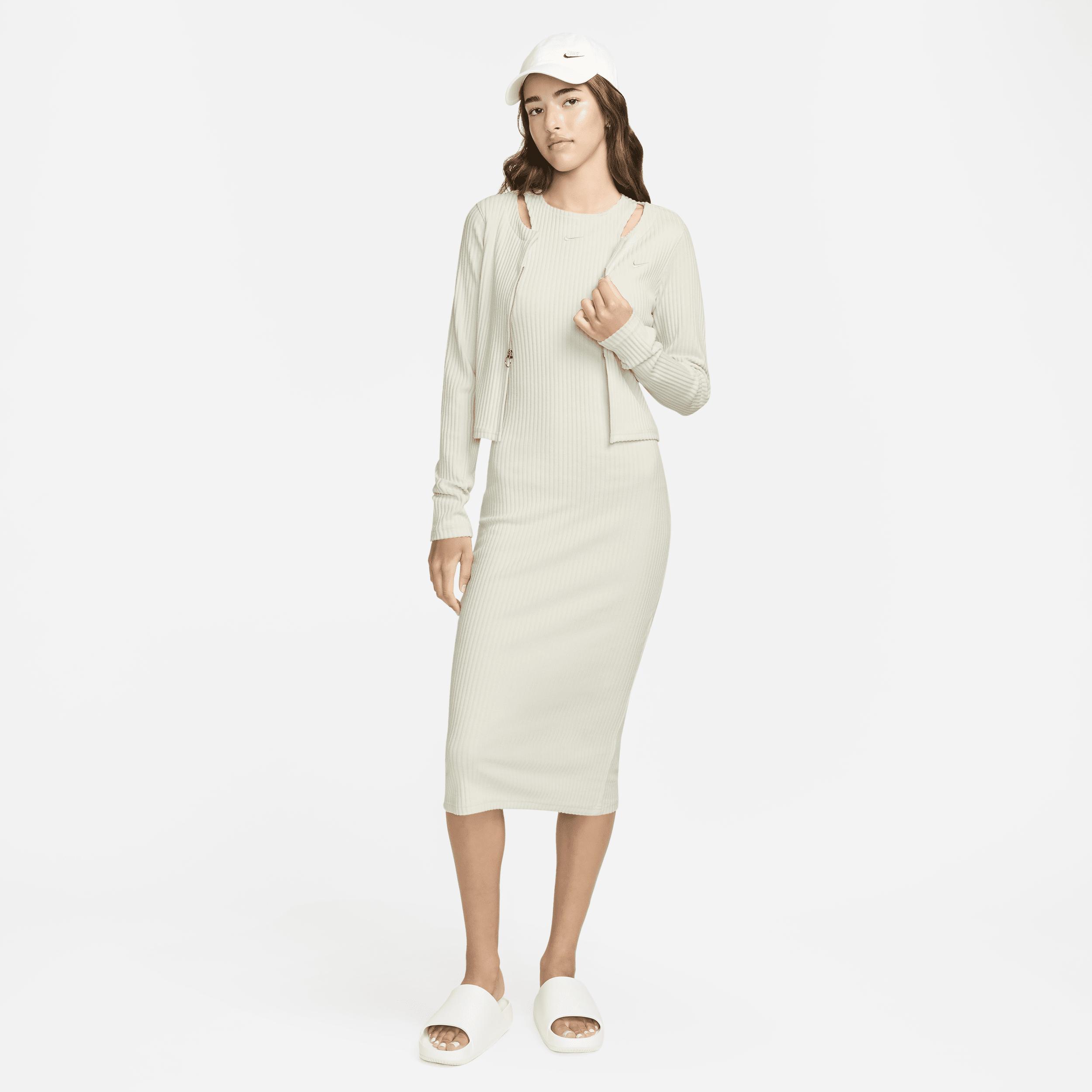 Womens Nike Sportswear Chill Rib Slim Sleeveless Midi Dress Product Image