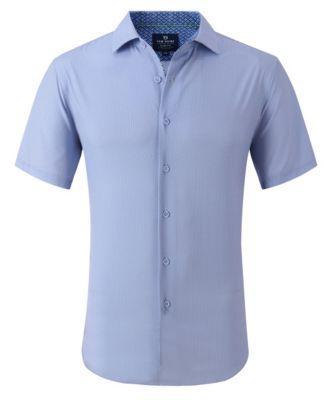 Mens Slim Fit Short Sleeve Performance Button Down Dress Shirt Product Image