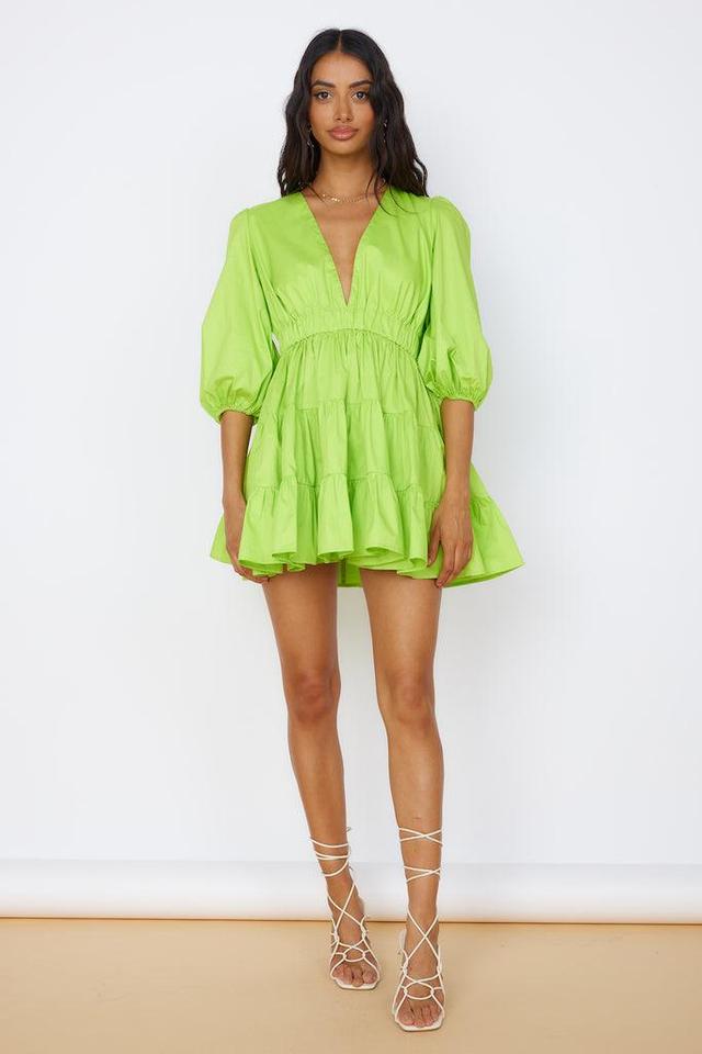 HELLO MOLLY Sweetest Treat Mini Dress Lime Product Image