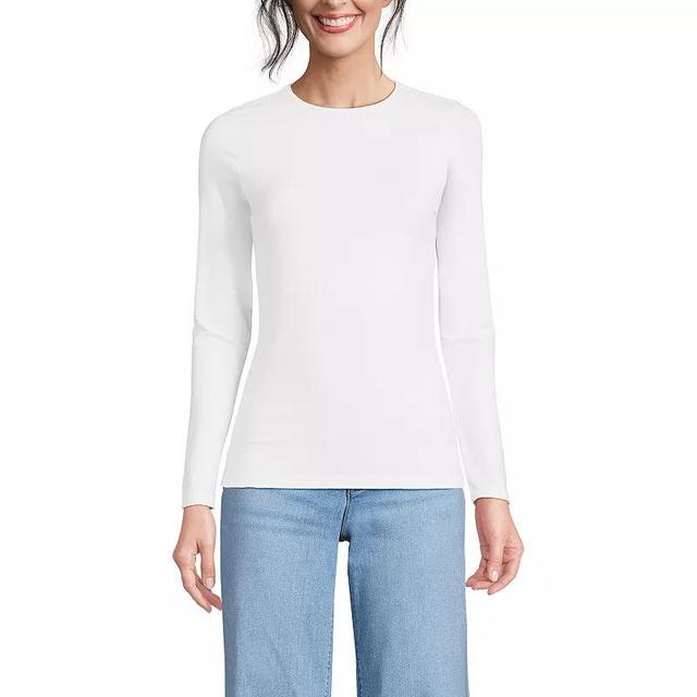 Petite Lands End Lightweight Jersey Skimming Long Sleeve Crewneck T-shirt, Womens Product Image