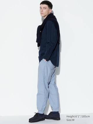 Cotton Relaxed Jogger Pants (Garment-Dyed) Blue Large UNIQLO US Product Image